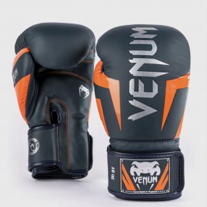 Venum Elite Boxkesztyű  - Navy/Silver/Orange