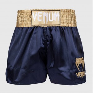 Venum Classic Muay Thai Rövidnadrág  - Navy Blue/Gold